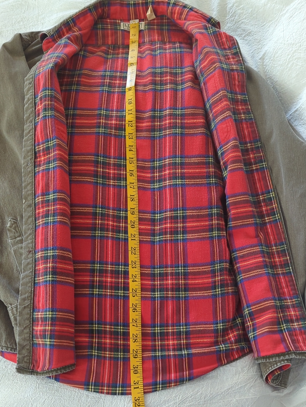 Vintage L.L. Bean Flannel Lined Canvas Hurricane Shirt Jacket Men L Made in USA - Picture 5 of 9